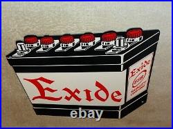 Vintage Exide Die-cut Battery 13 X 10.5 Metal Car Batteries, Gasoline Oil Sign