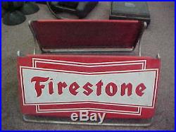 Vintage FIRESTONE Tire Stand SIGN Gas Oil Station Car Truck Display 30S 40s 50s