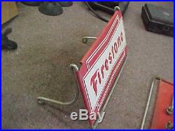 Vintage FIRESTONE Tire Stand SIGN Gas Oil Station Car Truck Display 30S 40s 50s