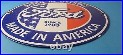 Vintage FORD Porcelain Sign American Automobile Motors Gas Pump Sign