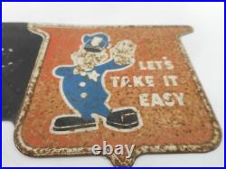 Vintage FORD Traffic Cop Auto Car Advertising License Plate Topper SIGN