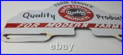 Vintage Farm Sign Topper Gas Tractor Auto Car Porcelain License Plate Topper