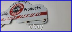 Vintage Farm Sign Topper Gas Tractor Auto Car Porcelain License Plate Topper