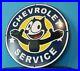 Vintage-Felix-Cat-Chevrolet-Porcelain-Bow-tie-Gas-Automobile-Trucks-Service-Sign-01-gnr