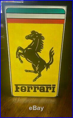 Vintage Ferrari Dealer Light Up Dealership Sign LARGE Monumental Almost 4' Tall