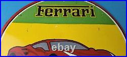 Vintage Ferrari Dino Sports Car Sign Auto Service Dealer Gas Porcelain Sign