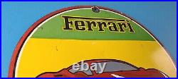 Vintage Ferrari Dino Sports Car Sign Auto Service Dealer Gas Porcelain Sign