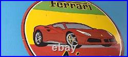 Vintage Ferrari Dino Sports Car Sign Auto Service Dealer Gas Porcelain Sign