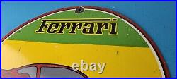 Vintage Ferrari Dino Sports Car Sign Auto Service Dealer Gas Porcelain Sign