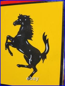 Vintage Ferrari Porcelain Sign Italian Auto Dealer Sales Service Gas Race Car 12