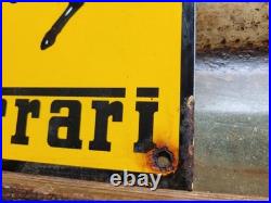 Vintage Ferrari Porcelain Sign Italian Auto Dealer Sales Service Gas Race Car 12