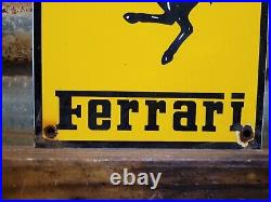 Vintage Ferrari Porcelain Sign Italian Dealer Italy Sport Race Car Sales Service