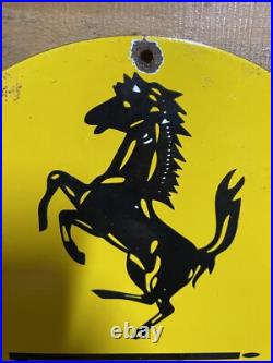 Vintage Ferrari Porcelain Sign Italian Mustang Stallion Race Car Auto Gas Oil