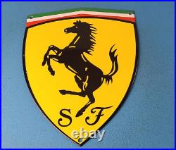 Vintage Ferrari Sign F1 Racing Shield Sign Porcelain Auto Gas Pump Sign
