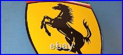 Vintage Ferrari Sign F1 Racing Shield Sign Porcelain Auto Gas Pump Sign