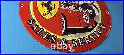 Vintage Ferrari Sign Monopoly Richie Rich Sign Porcelain Auto Gas Pump Sign