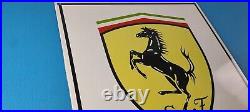 Vintage Ferrari Sign Porcelain Auto Service Dealer Gas Pump Sign