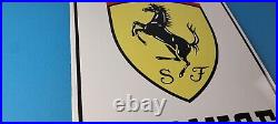 Vintage Ferrari Sign Porcelain Auto Service Dealer Gas Pump Sign