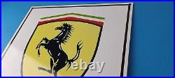 Vintage Ferrari Sign Porcelain Auto Service Dealer Gas Pump Sign