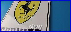 Vintage Ferrari Sign Porcelain Auto Service Dealer Gas Pump Sign