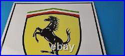 Vintage Ferrari Sign Porcelain Auto Service Dealer Gas Pump Sign