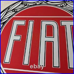 Vintage Fiat Automobile Car Sign Auto Service Dealer Gas Porcelain Sign