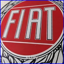 Vintage Fiat Automobile Car Sign Auto Service Dealer Gas Porcelain Sign