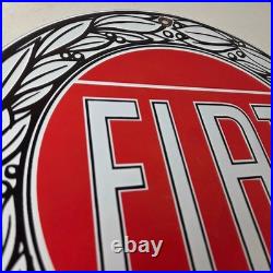 Vintage Fiat Automobile Car Sign Auto Service Dealer Gas Porcelain Sign