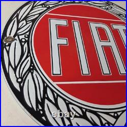 Vintage Fiat Automobile Car Sign Auto Service Dealer Gas Porcelain Sign