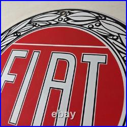 Vintage Fiat Automobile Car Sign Auto Service Dealer Gas Porcelain Sign