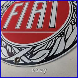 Vintage Fiat Automobile Car Sign Auto Service Dealer Gas Porcelain Sign