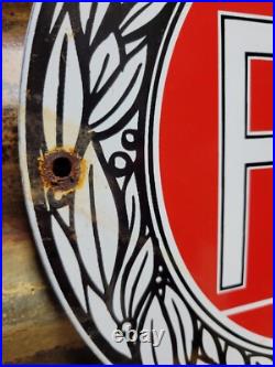 Vintage Fiat Porcelain Sign Italian Sport Car Sales Service Dealer 12 Enamel