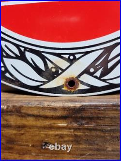 Vintage Fiat Porcelain Sign Italian Sport Car Sales Service Dealer 12 Enamel