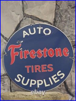 Vintage Firestone Tires Auto Supplies Porcelain Sign Auto Car Tire Service 12