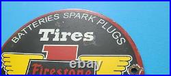 Vintage Firestone Tires Porcelain Gas Oil Auto 1 Stop Sales Service 7 Sign