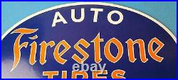 Vintage Firestone Tires Sign Auto Supplies Gas Pump Porcelain Sign