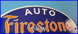 Vintage Firestone Tires Sign Auto Supplies Gas Pump Porcelain Sign