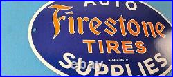 Vintage Firestone Tires Sign Auto Supplies Gas Pump Porcelain Sign