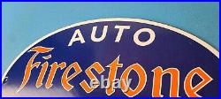 Vintage Firestone Tires Sign Auto Supplies Gas Pump Porcelain Sign