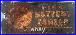 Vintage Fisk Battery Cables Metal Advertising Display Sign Rack Gas Oil Auto