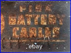 Vintage Fisk Battery Cables Metal Advertising Display Sign Rack Gas Oil Auto