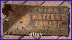 Vintage Fisk Battery Cables Metal Advertising Display Sign Rack Gas Oil Auto