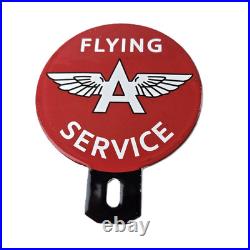 Vintage Flying A Gas Sign Topper Porcelain License Plate Auto Topper