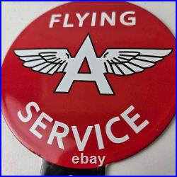 Vintage Flying A Gas Sign Topper Porcelain License Plate Auto Topper