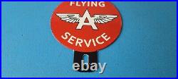 Vintage Flying A Gas Sign Topper Porcelain License Plate Auto Topper