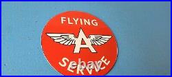 Vintage Flying A Gas Sign Topper Porcelain License Plate Auto Topper