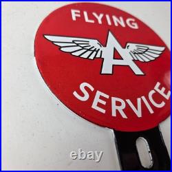 Vintage Flying A Gas Sign Topper Porcelain License Plate Auto Topper
