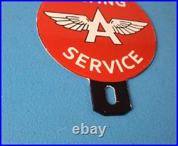 Vintage Flying A Gas Sign Topper Porcelain License Plate Auto Topper