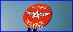 Vintage Flying A Gas Sign Topper Porcelain License Plate Auto Topper