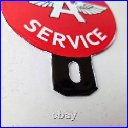 Vintage Flying A Gas Sign Topper Porcelain License Plate Auto Topper